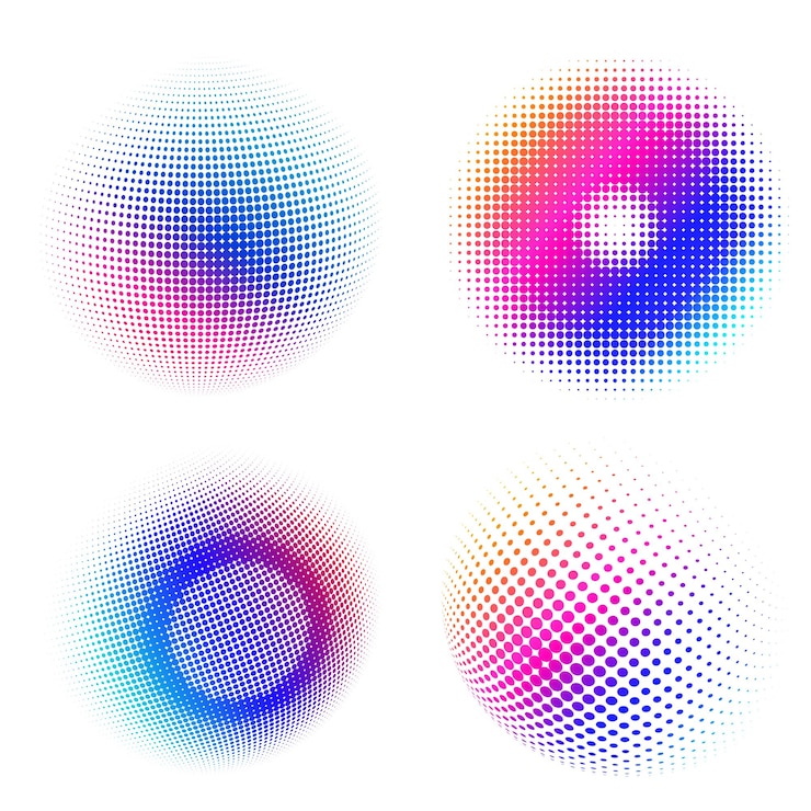 Vector set design elements symbol editable halftone frame dot circle pattern on white background vector illustration eps 10 frame with black random dots round border icon using halftone circle dots text