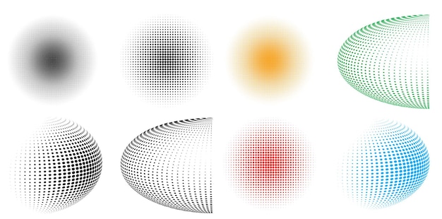 set design elements symbol editable halftone frame dot circle pattern on white background vector illustration eps 10 frame with black random dots round border icon using halftone circle dots text