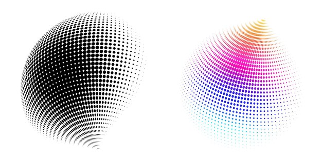 設定元素符號:可編輯的半色框點圈圖案在白色背景上 矢量插圖 eps 10框有黑色隨機點 圓邊框 使用半色圈點的圖標文本