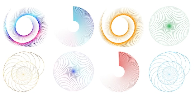 디자인 요소 기호 설정 흰색 배경에 편집 가능한 하프톤 프레임 점 원 패턴 벡터 그림 검정 임의 점이 있는 10 프레임 라운드 테두리 하프톤 원 점 텍스트를 사용하는 아이콘