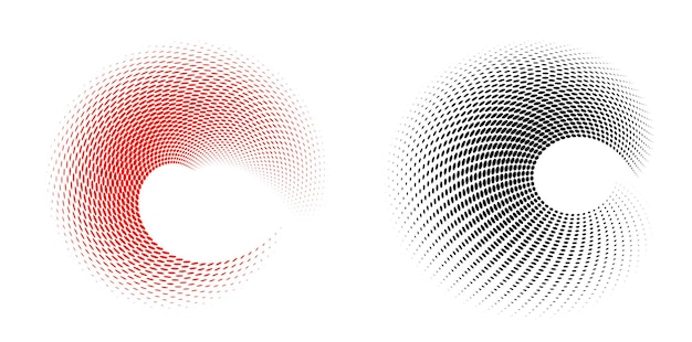 Set Design elements symbol Editable halftone frame dot circle pattern on white background Vector illustration eps 10 frame with black random dots Round border Icon using halftone circle dots text