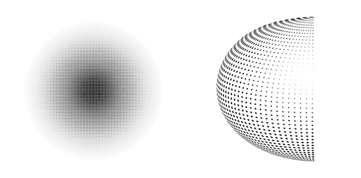 Vector 디자인 요소 기호 설정 흰색 배경에 편집 가능한 하프톤 프레임 점 원 패턴 벡터 그림 검정 임의 점이 있는 10 프레임 라운드 테두리 하프톤 원 점 텍스트를 사용하는 아이콘