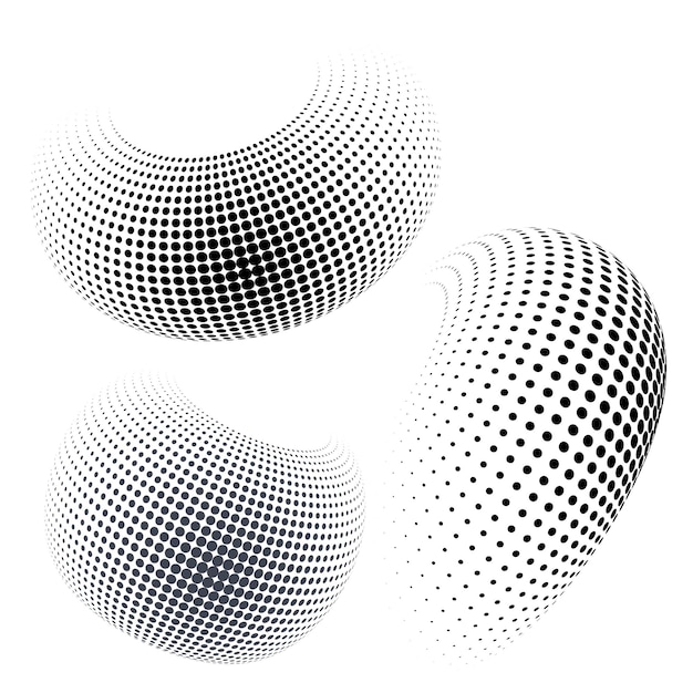 Set Design elements symbol Editable halftone frame dot circle pattern on white background Vector illustration eps 10 frame with black random dots Round border Icon using halftone circle dots text