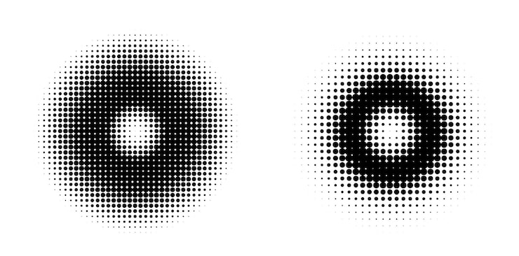 Vector set design elements symbol editable halftone frame dot circle pattern on white background vector illustration eps 10 frame with black random dots round border icon using halftone circle dots text