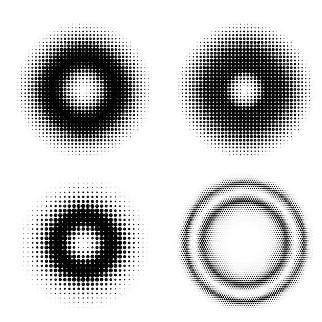 Set Design elements symbol Editable icon Halftone circles halftone dot pattern on white background Vector illustration eps 10 frame with black abstract random dots for technology electronic