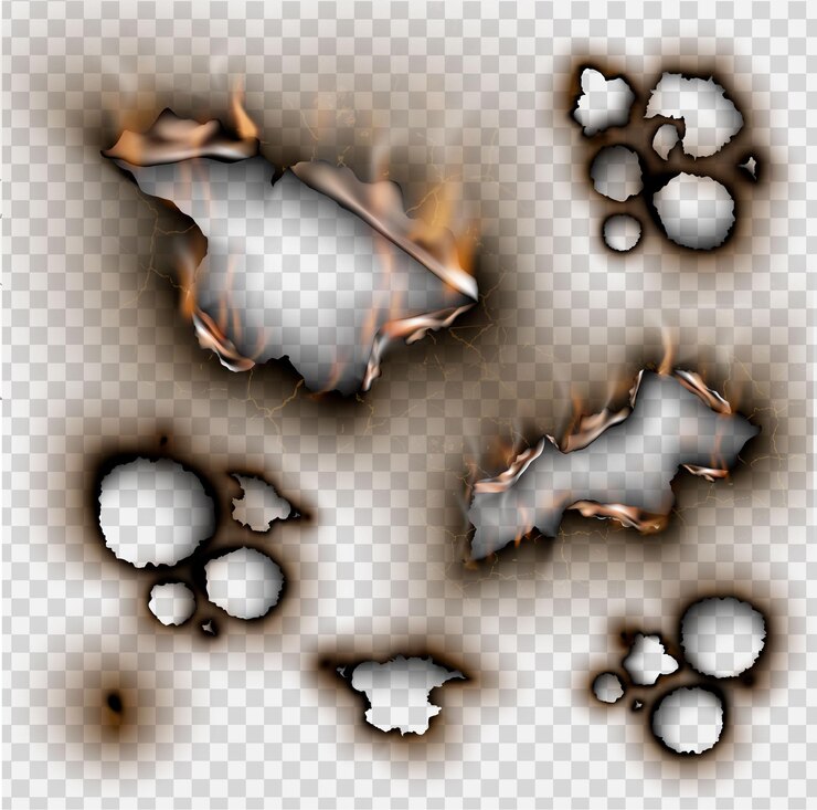 Vector set of design elements torn paper with place for text