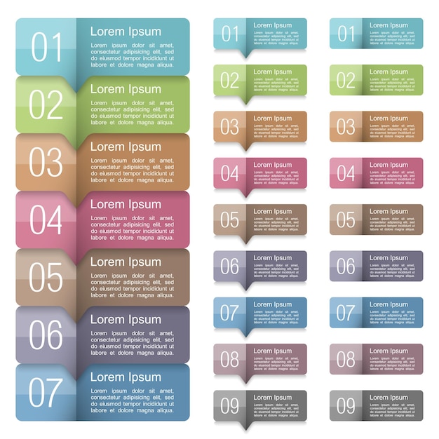 Set of design elements with numbers and place for your text vector eps10 illustration