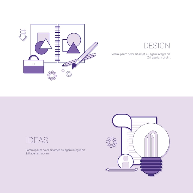 Vector set of design ideas banners business concept template 
