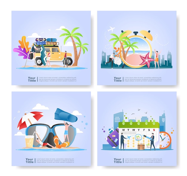 Set di design of summer vacation