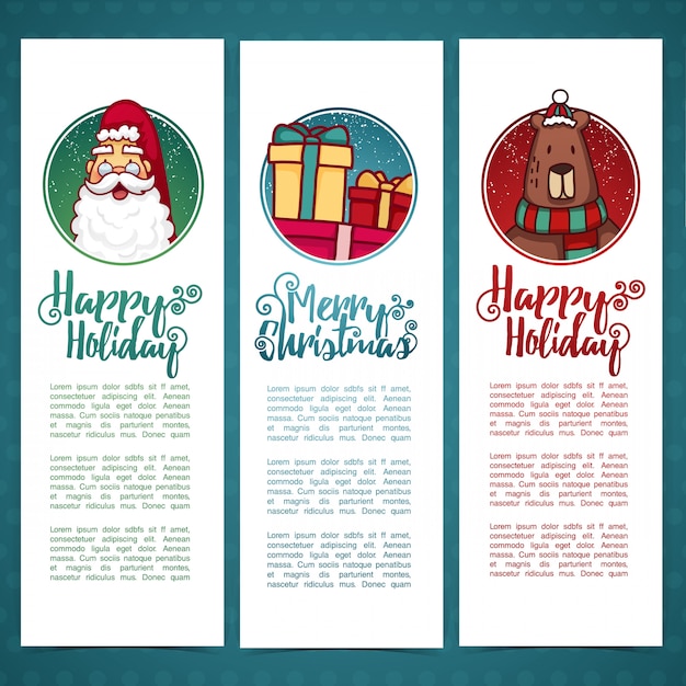 Vector set design template new year's vertical banner.