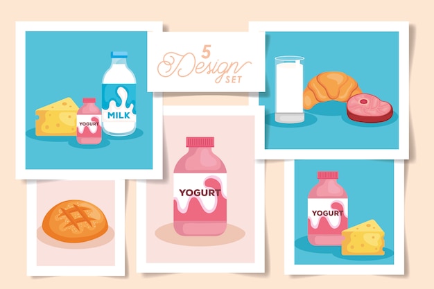 Set  designs of healthy food