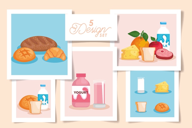 Set  designs of healthy food