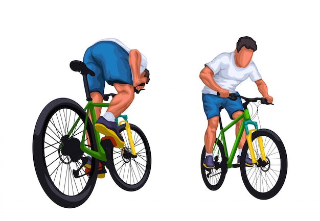 Set detailed bicycle rider