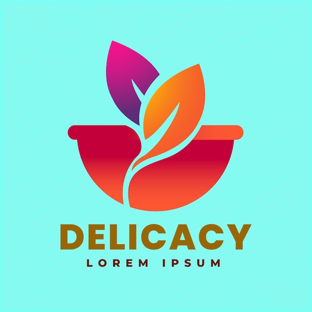 Set of detailed food logo