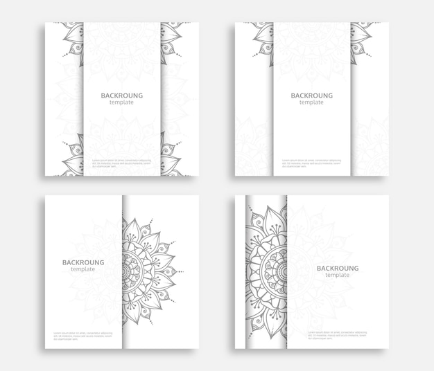 Set of detailed mandala background 
design template