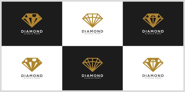 Set di modelli di disegni vettoriali logo diamante