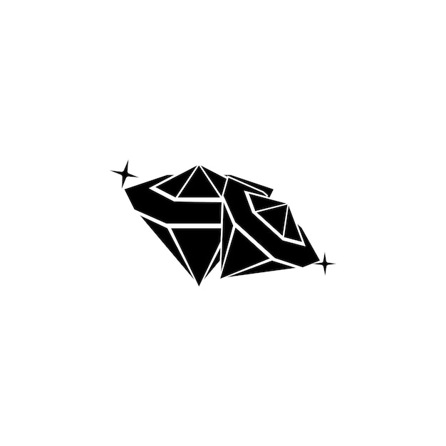 Premium Vector | A set of diamonds in a flat style abstract black