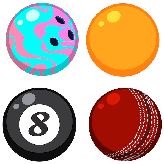 Set of different balls