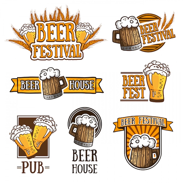 Draft Beer Logo Label Design With A Mug Or A Krug Of Beer With Foam  Illustration. Vector Graphic. Royalty Free SVG, Cliparts, Vectors, and  Stock Illustration. Image 88057896.