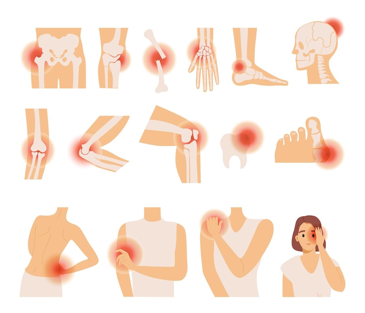 Vector set of different body pains