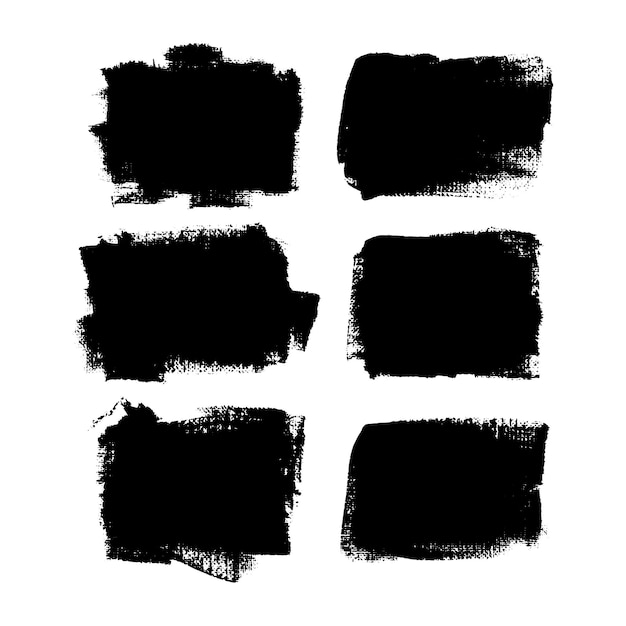 Vector set of different brush strokes. hand-drawn illustration