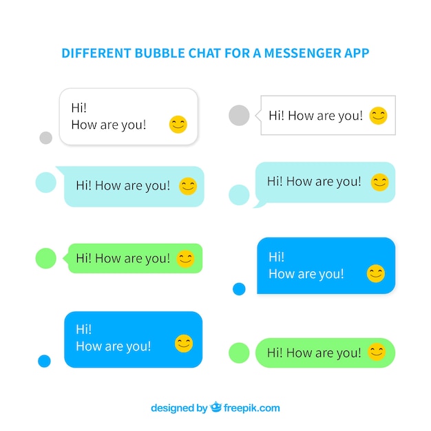 Set of different bubbles chat for messenger app