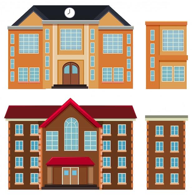 Vector set of different buildings