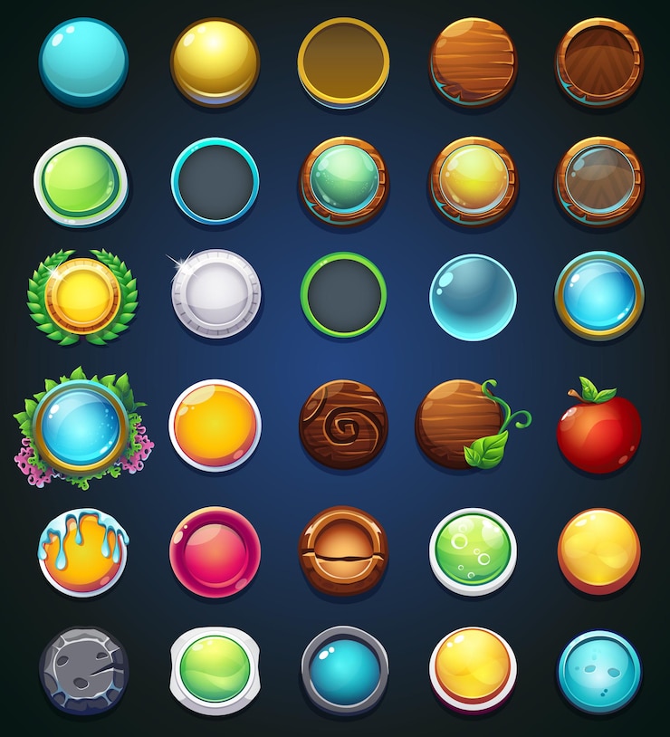 Vector set different buttons illustration