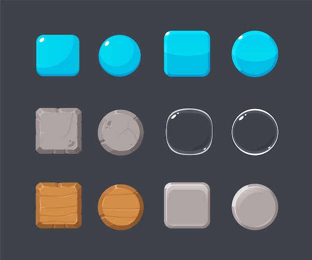 Vector set of different buttons.