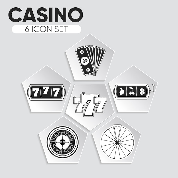 Set of different casino icons Vector