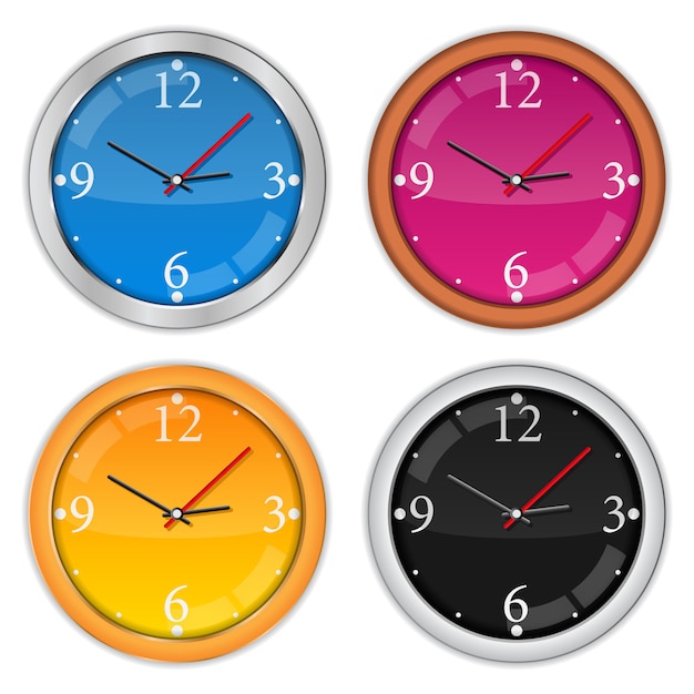 Vector set of different clocks