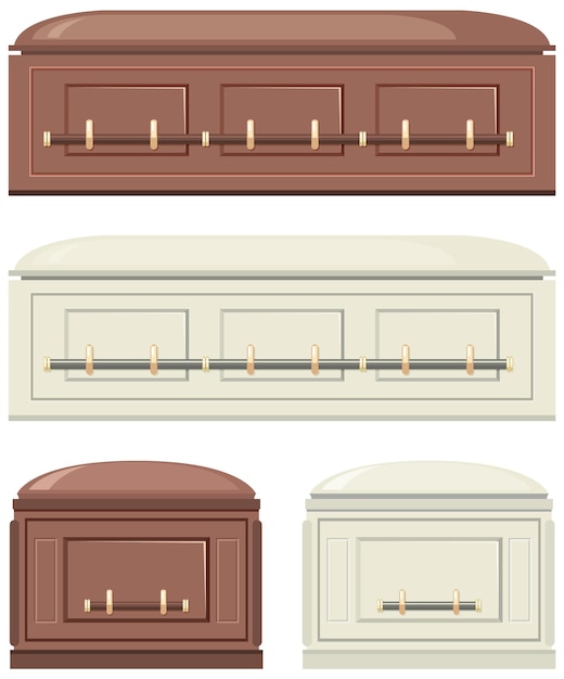 Vector set of different coffins