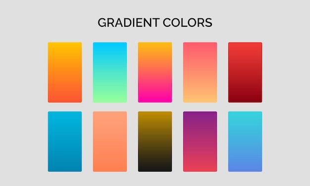 그라데이션 색상의 다른 색상 세트