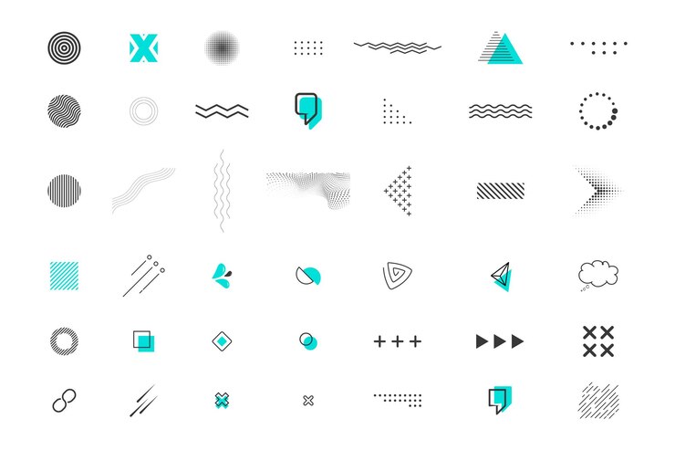Vector 다양한 크리에이티브 지오 디자인 모양 디자인 요소의 집합