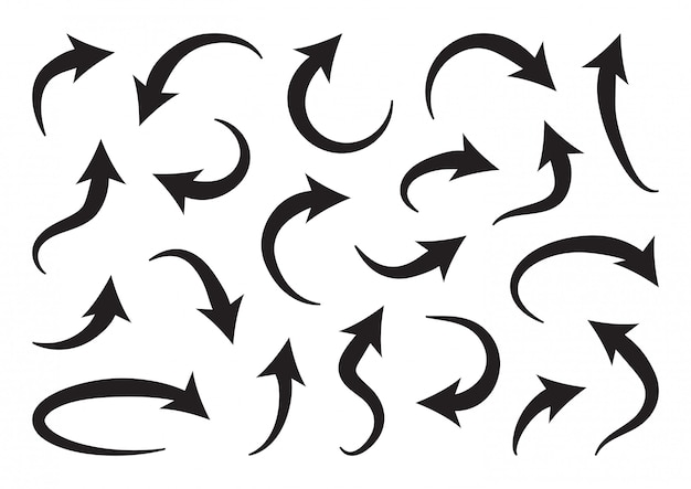 Set of different curve arrows.