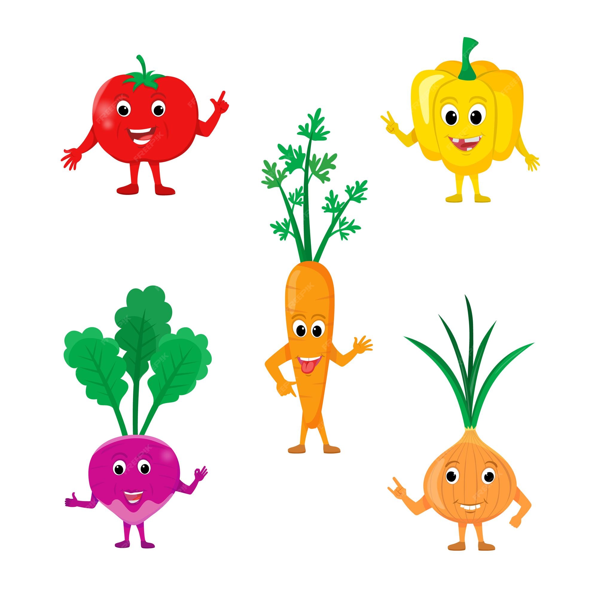 Premium Vector | Set of different cute happy vegetable characters. funny tasty vegetables, cartoon happy vegetable faces character set, tomato, carrot, pepper, onion and beet expression vector illustration Premium Vector | Set of different cute happy vegetable characters. funny tasty vegetables, cartoon happy vegetable faces character set, tomato, carrot, pepper, onion and beet expression vector illustration