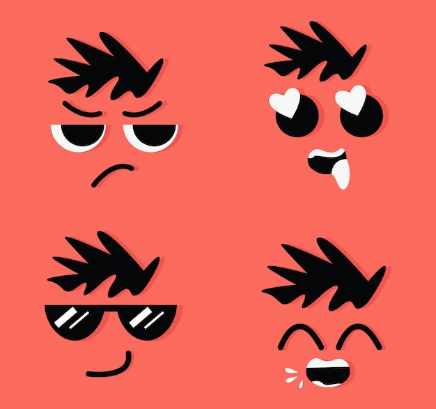 Vector set of different emotional stickers vector