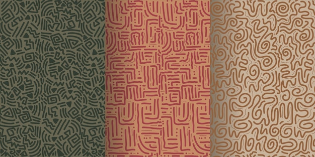 A set of different ethnic patterns