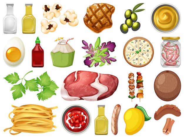 Vector set of different food