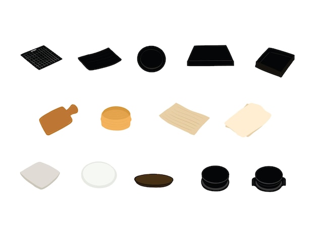 Un set di oggetti diversi tra cui un cucchiaio di legno, una tazza, una tazza e una ciotola.