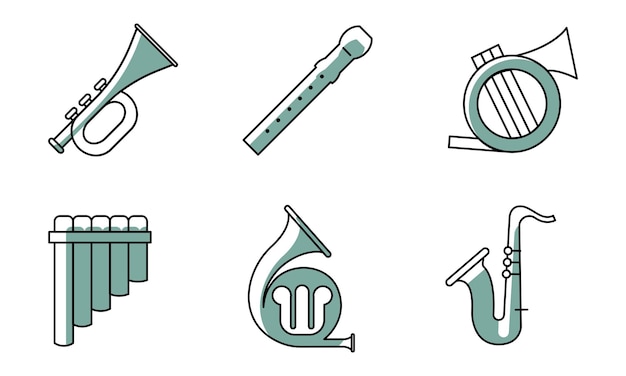 다른 악기 아이콘 벡터 세트