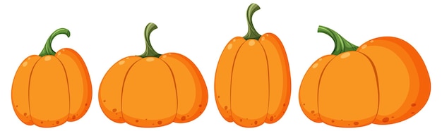 Vector set of different pumpkin shapes