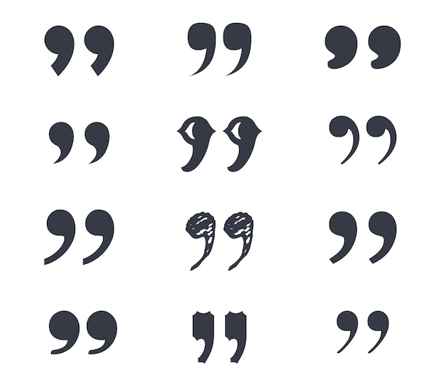 Set of different quotation marks