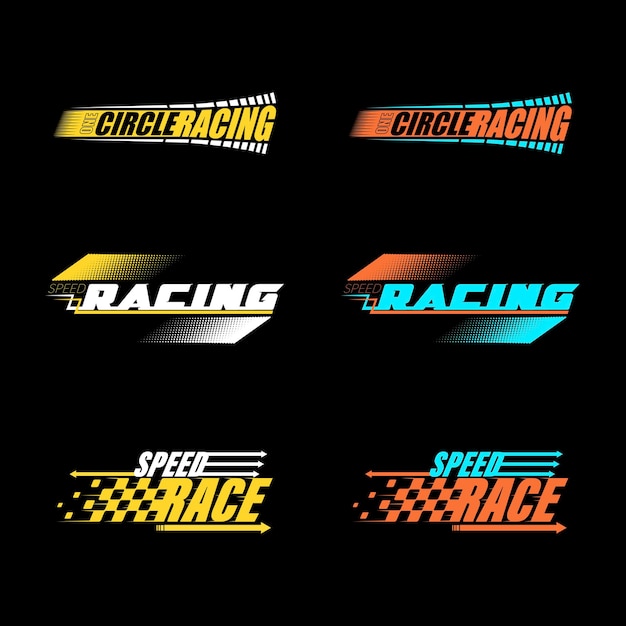 Set of different race track decals