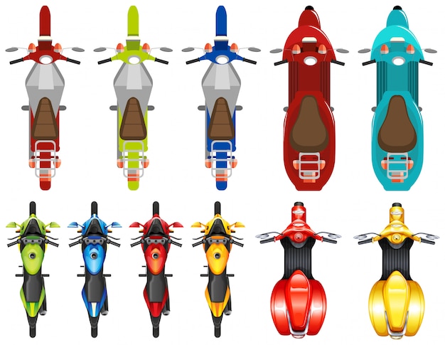 Vector set of different scooter