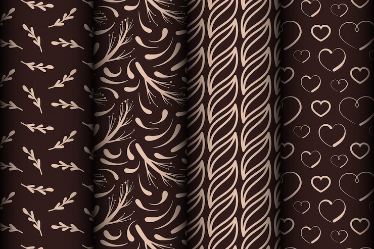 Vector set of different seamless patterns.