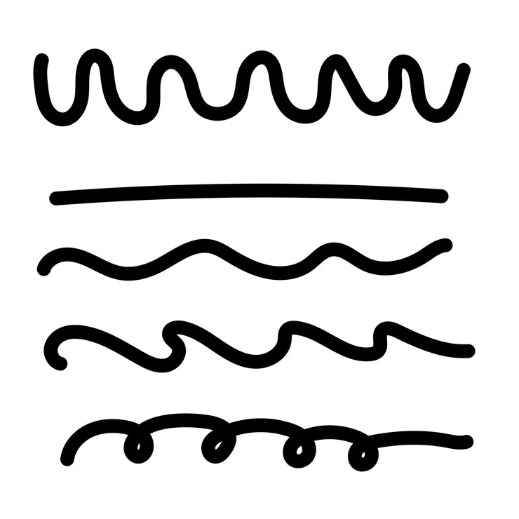 Vector 曲がりくねった手描きのドゥードルスタイルで 異なる形を設定します