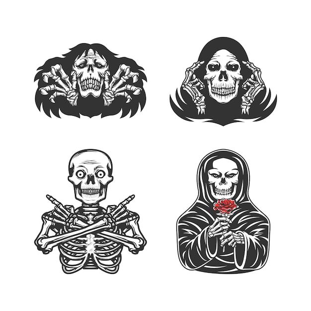 Set of different skeletons