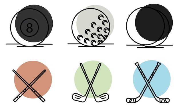 Set of different sport icons Vector illustration