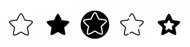 Set of different style stars shape illustration